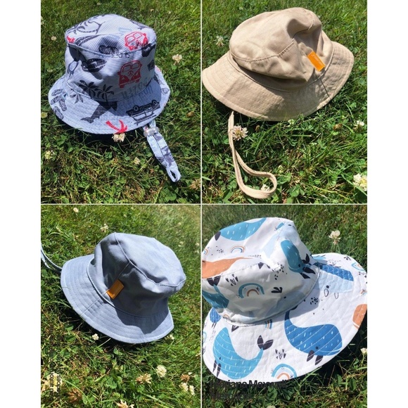 Other - NWOT Infant Baby Hat Bundle 44-46cm Wide Brim Bucket Summer Beach Sun Protect